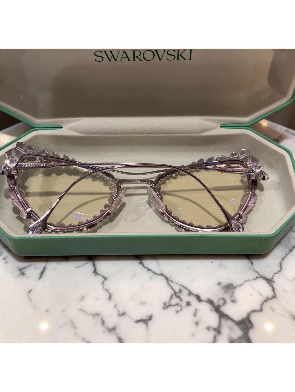 SWAROVSKI SK7011 4001SB 56mm Silver Blue Light Filter Lens Women's Eyeglasses - Picture 4 of 8